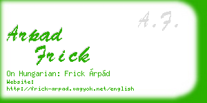 arpad frick business card