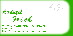 arpad frick business card